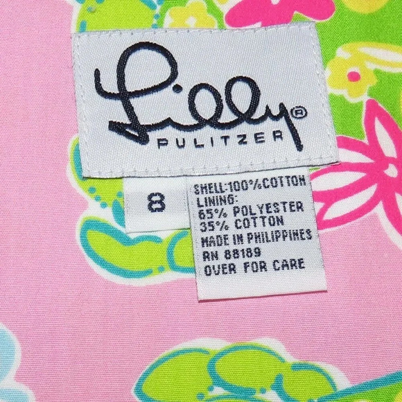 Lilly Pulitzer Connie Reversible Skirt Size 8 Pink Sands Vintage White Label - Picture 8 of 8